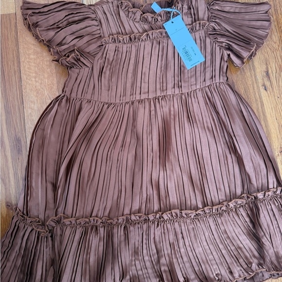 Janie and Jack Chocolate Pleated Dress